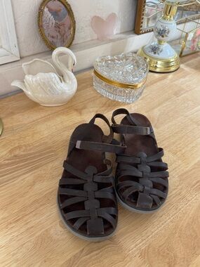 TEVA TERRA FLOAT STELLA LUX WOMEN BROWN LEATHER SANDALS SIZE US 8 SUMMER BEACH